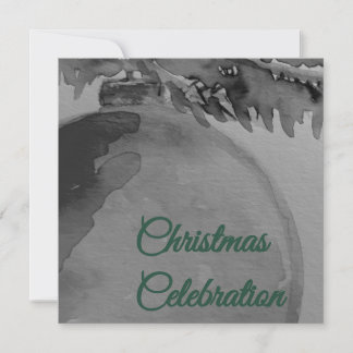 Elegant Watercolor Ornament Christmas Party Invitation