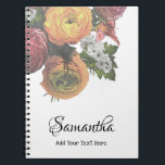 Elegant Watercolor Pastel Colours Floral Template Notebook<br><div class="desc">Elegant Watercolor Flowers Roses Floral Template Modern Notebook.</div>