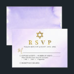 Elegant Watercolor Pastel Purple Gold Bat Mitzvah RSVP Card<br><div class="desc">Elegant Watercolor Pastel Purple Gold Bat Mitzvah RSVP Card</div>