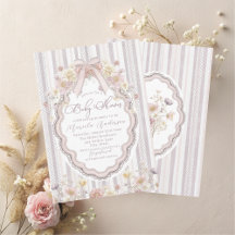 Elegant Watercolor pastel wildflower bow lace Baby