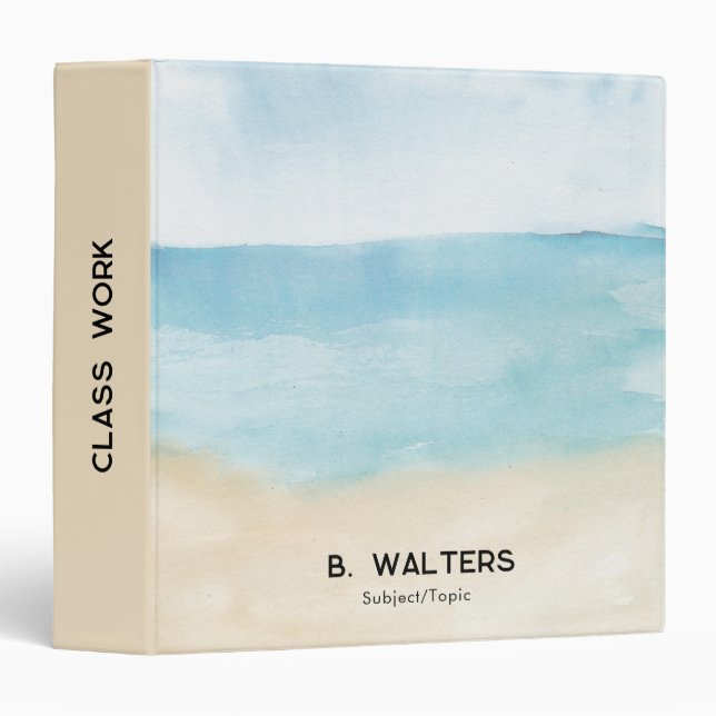 Elegant Watercolor Pattern Personalized Binder (Front/Spine)