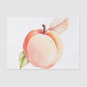 Elegant Watercolor Peach on White Background Tissue Paper