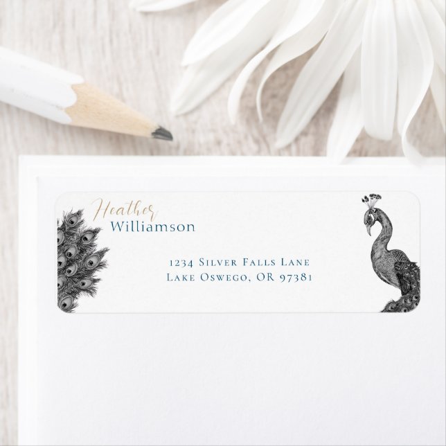 Elegant Watercolor Peacock (Insitu)