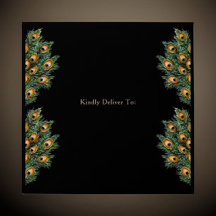 Elegant Watercolor Peacock Envelope