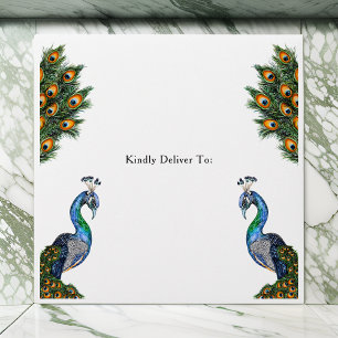 Elegant Watercolor Peacock Envelope