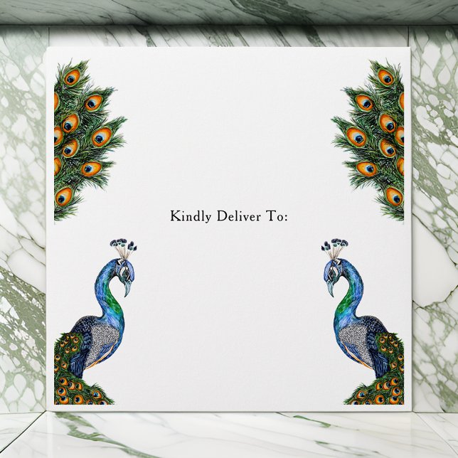 Elegant Watercolor Peacock Envelope (Creator Uploaded)