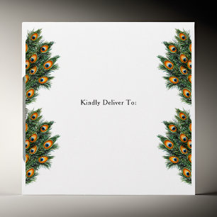 Elegant Watercolor Peacock Envelope