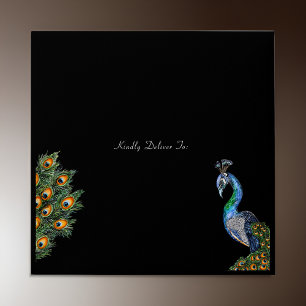 Elegant Watercolor Peacock Envelope