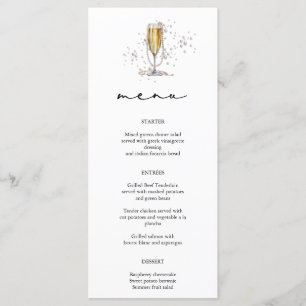 Elegant Watercolor Pearls & Prosecco Bridal Shower Menu