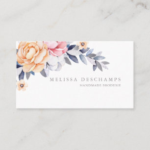 Elegant Watercolor Peony Floral Loyalty Card