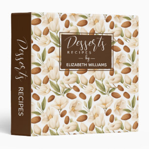 Elegant Watercolor Personalized Dessert Recipe Binder