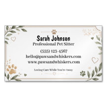 Elegant Watercolor Personalized Pet Sitter