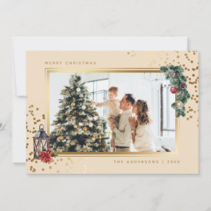 Elegant Watercolor Photo Christmas Cards