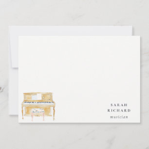 Elegant Watercolor Piano Musician Music Teacher Card