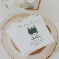 Elegant Watercolor Pine Trees Baby Shower