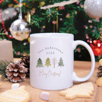 Elegant Watercolor Pine Trees Christmas Family