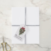 Elegant Watercolor Pines Calligraphy Ink Christmas Gift Tags (With Twine)