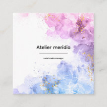 Elegant Watercolor Pink Blue Gold Social Media 