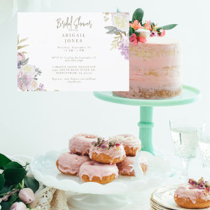 Elegant Watercolor Pink Floral Bridal Shower Invitation