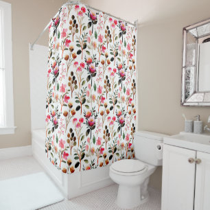 Elegant Watercolor Pink Floral Greenery Pattern