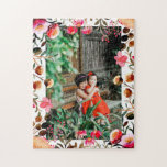 Elegant Watercolor Pink Floral Greenery Photo Jigsaw Puzzle<br><div class="desc">Elegant Pink and Red Watercolor Floral Greenery Personalized Photo Puzzle</div>
