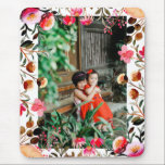 Elegant Watercolor Pink Floral Greenery Photo Mouse Pad<br><div class="desc">Elegant Pink and Red Watercolor Floral Greenery Personalized Photo Mouse Pad</div>