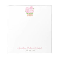 Elegant Watercolor Pink Hydrangea Lady's Notepad