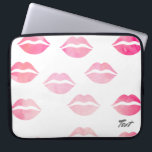 elegant watercolor pink lips pattern laptop sleeve<br><div class="desc">Stylish and trendy lips pattern.</div>