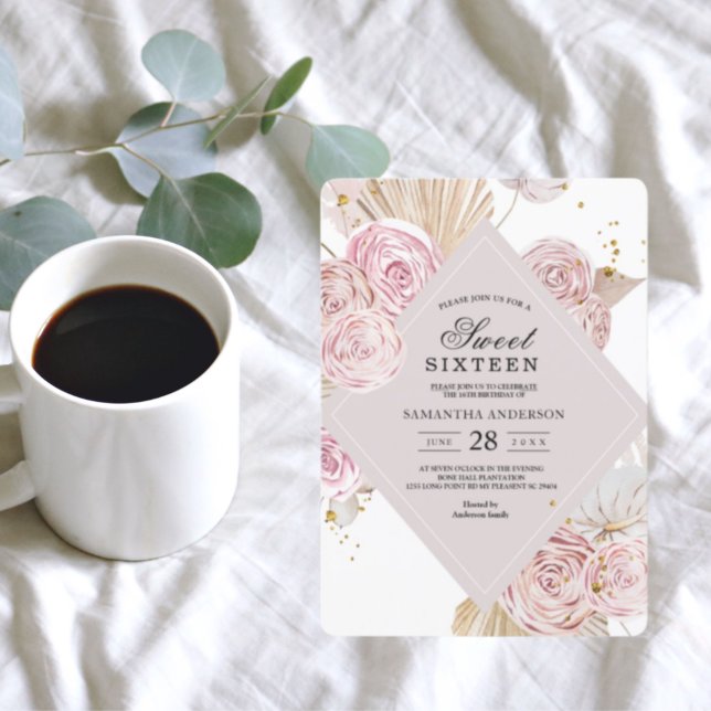 Elegant Watercolor Pink & Purple Floral Frame  Invitation (Creator Uploaded)