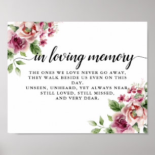 Elegant Watercolor Pink Rose Bouquet Wedding Poster