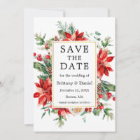 Elegant Watercolor Poinsettia Floral Greenery