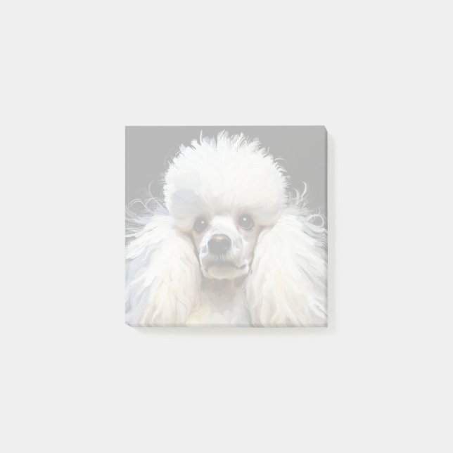 Elegant Watercolor Poodle Post-it Notes (Front)