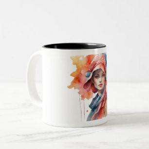 Elegant Watercolor Portrait Mug