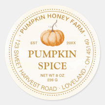 Elegant Watercolor Pumpkin Farm Product Label