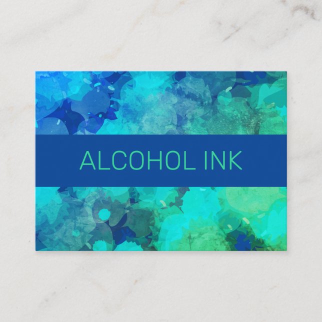 Elegant Watercolor Purple Blue Alcohol Ink Business Card (Front)