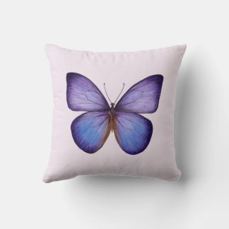 Elegant Watercolor Purple Butterfly Throw Pillow