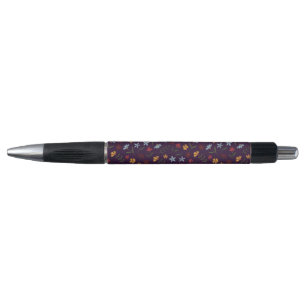 Elegant Watercolor Purple Floral Pattern Pen