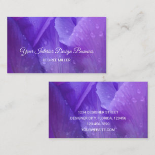 Elegant Watercolor Purple Tulip Business Card