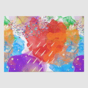 Elegant Watercolor Rainbow Pride Alcohol Ink Tissue Paper