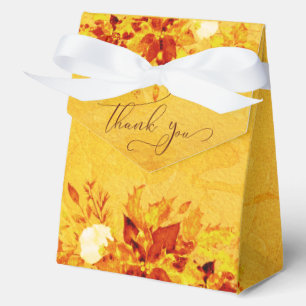 Elegant Watercolor Red and Gold Poinsettia Wedding Favor Box