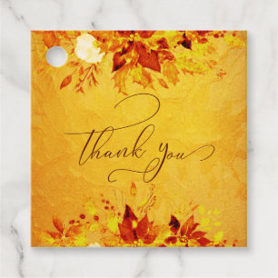 Elegant Watercolor Red and Gold Poinsettia Wedding Favour Tags