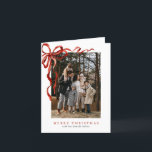 Elegant Watercolor Red Bow Christmas 3 Photo Holiday Card<br><div class="desc">Elegant Watercolor Red Bow Christmas 3 Photo Holiday Card features a beautiful watercolor red bows around your three photos.</div>