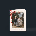 Elegant Watercolor Red Bow Christmas 3 Photo Holiday Card<br><div class="desc">Elegant Watercolor Red Bow Christmas 3 Photo Holiday Card features a beautiful watercolor red bows around your three photos.</div>