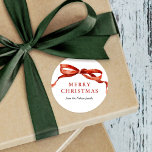 Elegant Watercolor Red Bow Christmas Holiday Classic Round Sticker<br><div class="desc">Elegant Watercolor Red Bow Christmas Holiday Classic Round Sticker features a beautiful watercolor red bow.</div>
