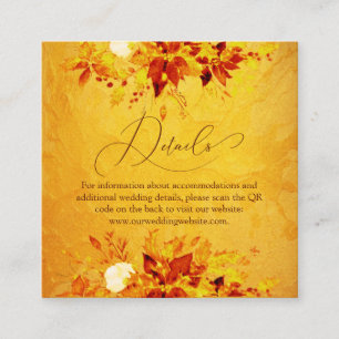Elegant Watercolor Red Poinsettia QR code Wedding Enclosure Card