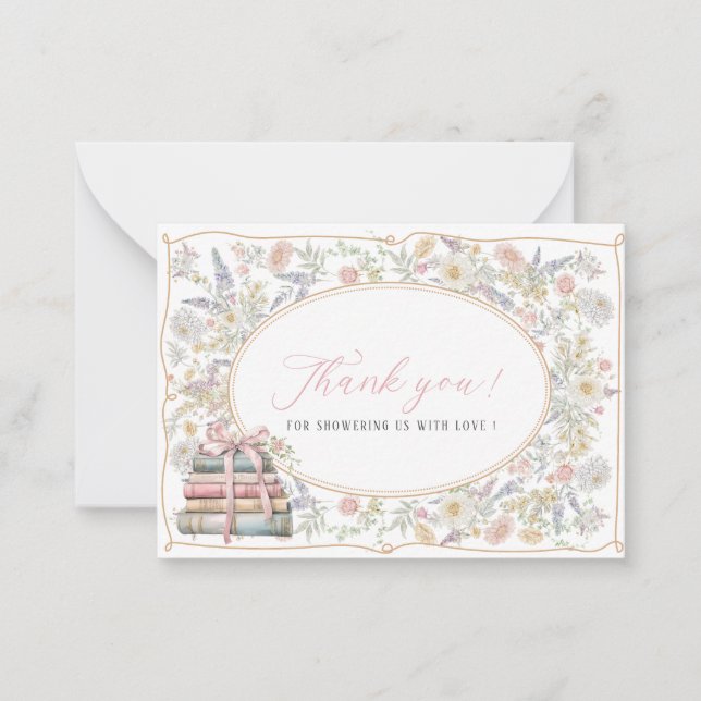 Elegant Watercolor retro flowers bridal shower Card (Front)