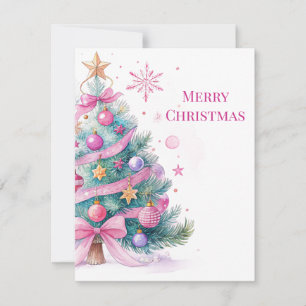Elegant Watercolor Retro Minimalist Christmas Card