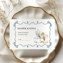 Elegant watercolor Ribbon squirrel diaper raffle