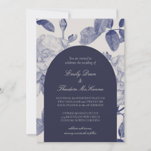 Elegant Watercolor Rose Wedding Invitation
