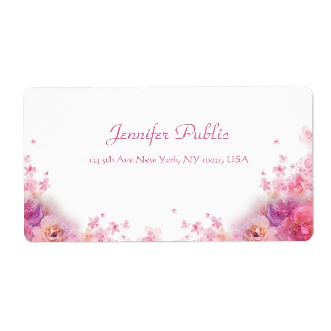 Elegant Watercolor Roses Modern Handwritten Script (Front)